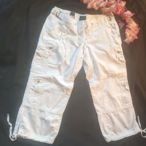 The Limited women's capri cargo pants, white, size 0